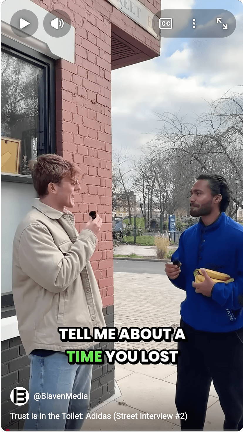 Sideways street interview campaign content example